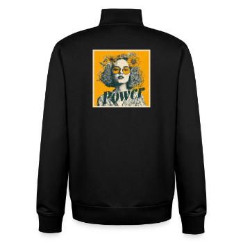 Pouvoir ! Fille ! Tournesol ! - Sweat zippé unisexe en coton bio Stanley/Stella - noir - Dos - AI Model Male 185 light (185cm)