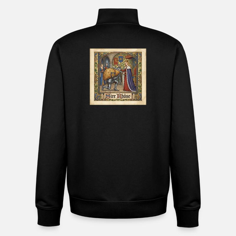 L'adoubement de Sire Rhôse ! - Sweat zippé unisexe en coton bio Stanley/Stella - noir