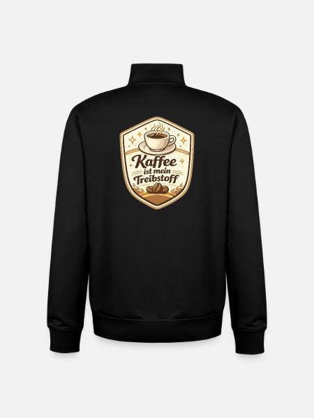 Kaffee ist mein Treibstoff Badge - Unisex Organic Zip Sweatshirt von Stanley/Stella - Schwarz