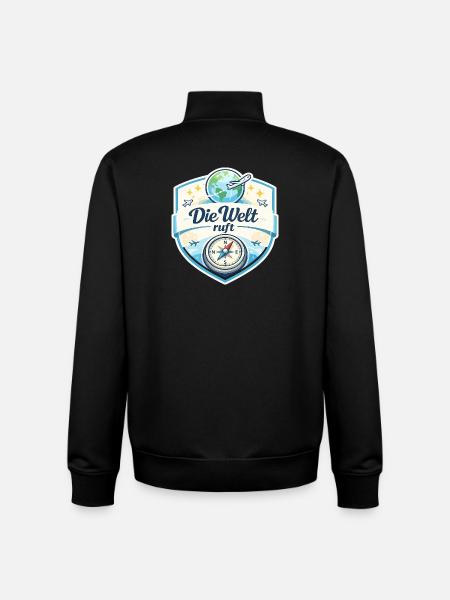 Die Welt ruft Reisepatch - Unisex Organic Zip Sweatshirt von Stanley/Stella - Schwarz