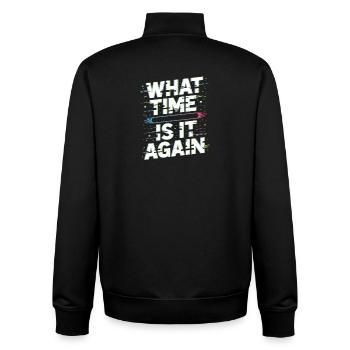 What Time Is It Again Time Blindness - Unisex Organic Zip Sweatshirt by Stanley/Stella - black - Back - AI Model Male 185 light (185cm)
