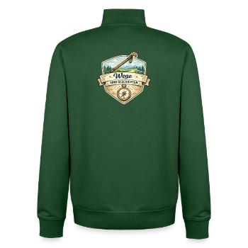 Wege Sind Geschichten Badge - Unisex Organic Zip Sweatshirt von Stanley/Stella - Flaschengrün - Hinten - AI Model Male 185 dark (185cm)