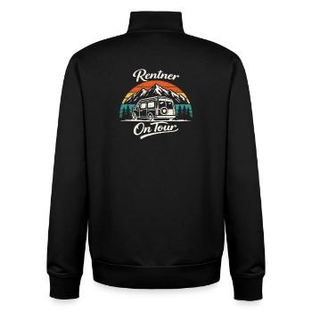 Camise de camping de retraité en tournée Motorhome - Sweat zippé unisexe en coton bio Stanley/Stella - noir - Dos - AI Model Male 185 light (185cm)