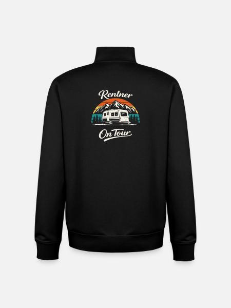 Pensioner On Tour Camping Shirt Caravan - Unisex Organic Zip Sweatshirt by Stanley/Stella - black