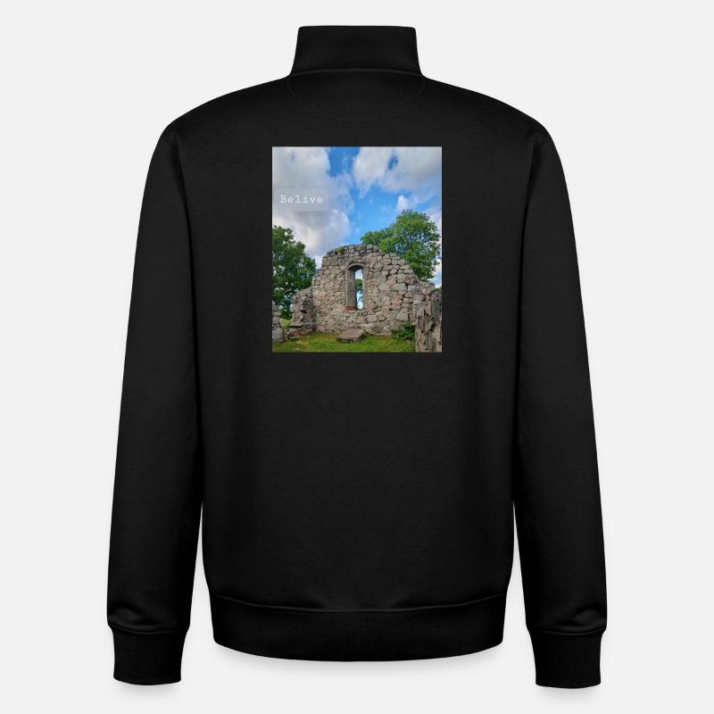 Crois-moi - Sweat zippé unisexe en coton bio Stanley/Stella - noir