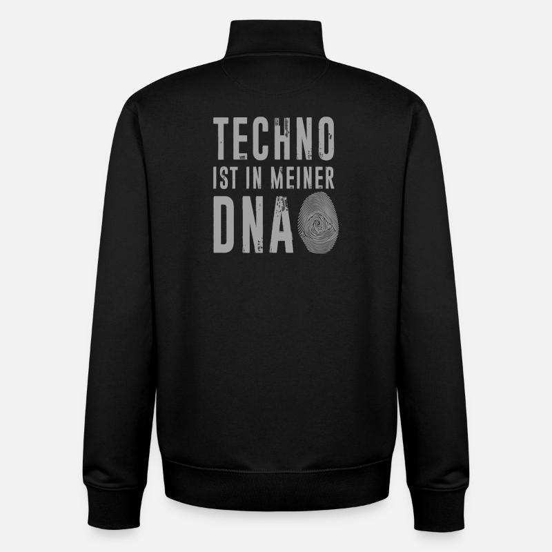 Techno DNA Fingerprint Motiv - Unisex Organic Zip Sweatshirt von Stanley/Stella - Schwarz
