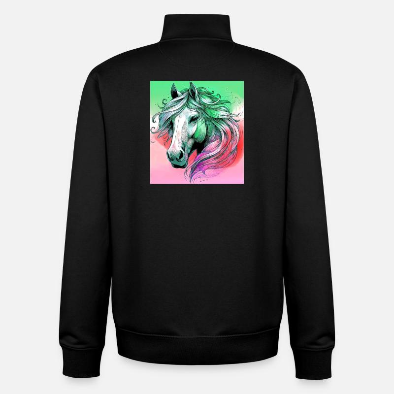 Pferd - Unisex Organic Zip Sweatshirt von Stanley/Stella - Schwarz