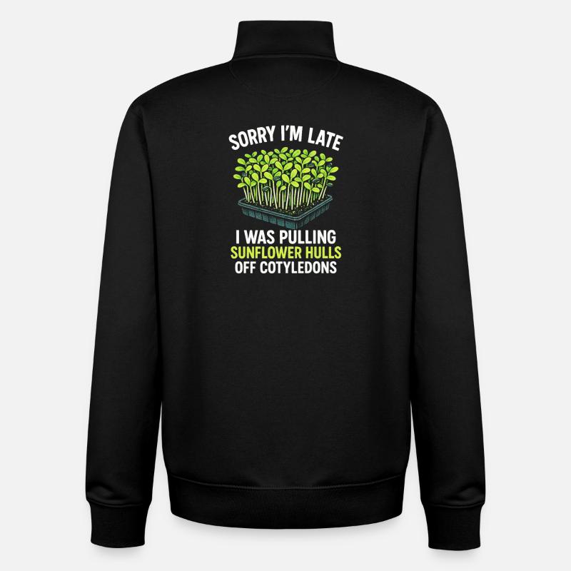 Zu spät wegen Sonnenblumenhüllen | Microgreens - Unisex Organic Zip Sweatshirt von Stanley/Stella - Schwarz