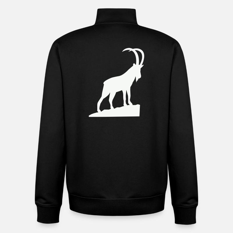 Alpenbock Silhouette - Unisex Organic Zip Sweatshirt von Stanley/Stella - Schwarz