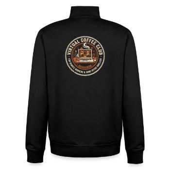 Virtual Coffee Club - Unisex Organic Zip Sweatshirt von Stanley/Stella - Schwarz - Hinten - AI Model Male 185 light (185cm)