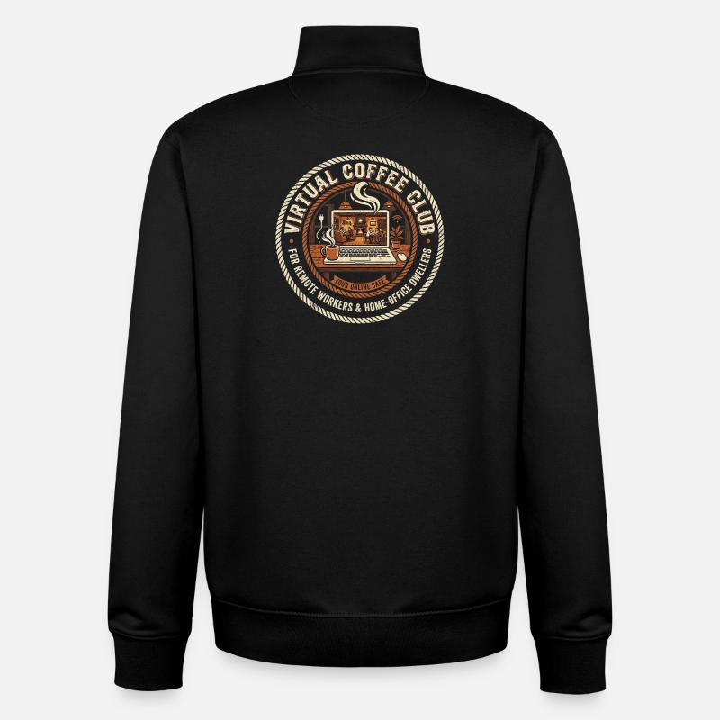 Virtual Coffee Club - Unisex Organic Zip Sweatshirt von Stanley/Stella - Schwarz