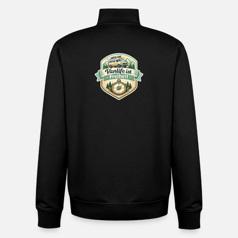 Vanlife ist Freiheit - Unisex Organic Zip Sweatshirt von Stanley/Stella - Schwarz