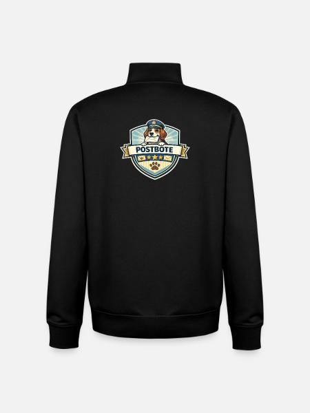 Postbote Hund Badge Motiv - Unisex Organic Zip Sweatshirt von Stanley/Stella - Schwarz