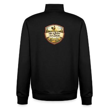 Life is better on the farm - Unisex Organic Zip Sweatshirt by Stanley/Stella - black - Back - AI Model Male 185 light (185cm)