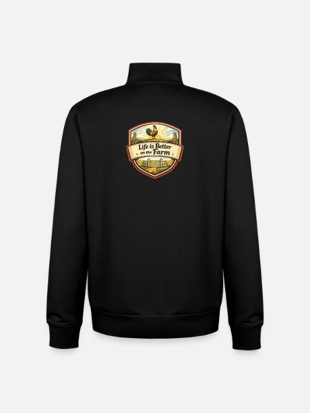 Life is better on the farm - Unisex Organic Zip Sweatshirt by Stanley/Stella - black