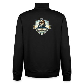 Hundepilot Abzeichen Cartoon - Unisex Organic Zip Sweatshirt von Stanley/Stella - Schwarz - Hinten - AI Model Male 185 light (185cm)