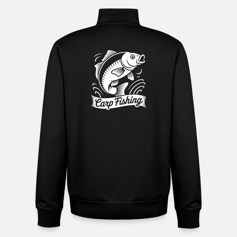 Karpefiskeri - Stanley/Stella unisex sweatshirt med lynlås i økologisk - sort