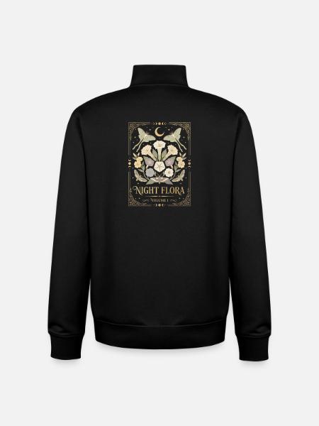 Natblomster Månemotiver - Stanley/Stella unisex sweatshirt med lynlås i økologisk - sort