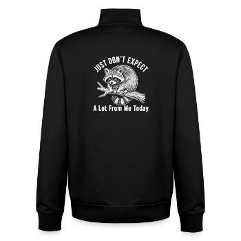 Beaver Mood: Not Today - Unisex Organic Zip Sweatshirt by Stanley/Stella - black - Back - AI Model Male 185 light (185cm)