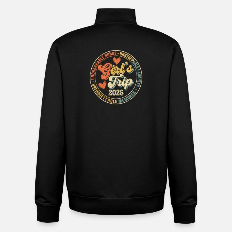 Girl Trip 2026 Charme rétro - Sweat zippé unisexe en coton bio Stanley/Stella - noir
