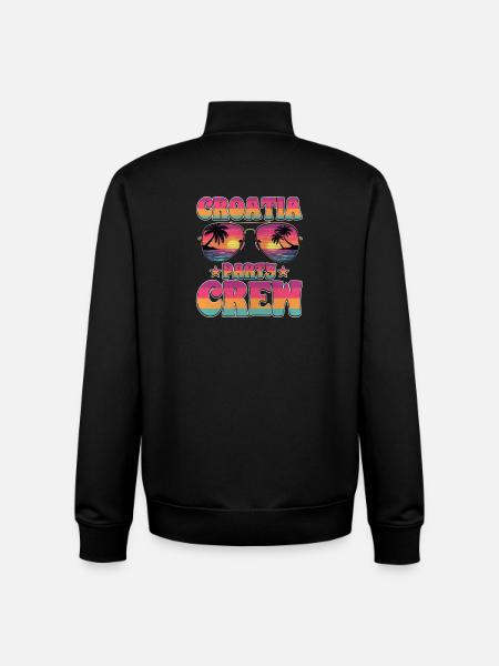 Croatia Party Crew - Unisex Organic Zip Sweatshirt by Stanley/Stella - black
