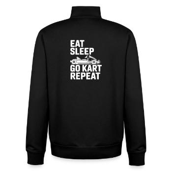 Eat Sleep Go Kart Repeat - Unisex Organic Zip Sweatshirt by Stanley/Stella - black - Back - AI Model Male 185 light (185cm)