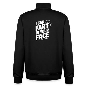 Je peux te péter au nez - Sweat zippé unisexe en coton bio Stanley/Stella - noir - Dos - AI Model Male 185 light (185cm)