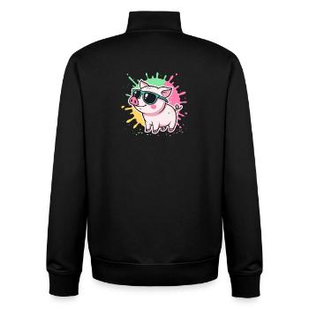 Warm Pig Sunglasses - Unisex Organic Zip Sweatshirt by Stanley/Stella - black - Back - AI Model Male 185 light (185cm)