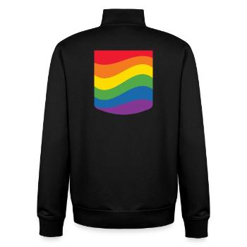 Rainbow Wave Pride Flag Minimal Design - Unisex Organic Zip Sweatshirt by Stanley/Stella - black - Back - AI Model Male 185 light (185cm)
