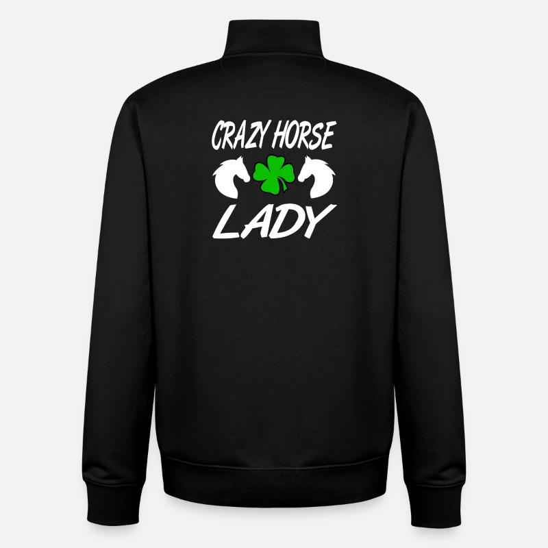 Chevaux - Sweat zippé unisexe en coton bio Stanley/Stella - noir