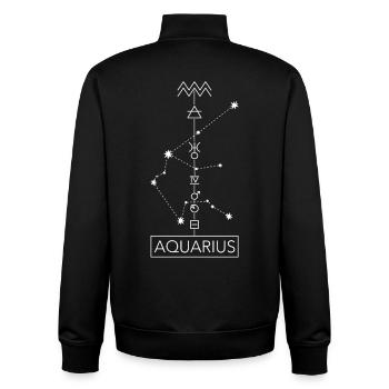 Aquarius - Aquarius Zodiac Sign - white - Unisex Organic Zip Sweatshirt by Stanley/Stella - black - Back - AI Model Male 185 light (185cm)