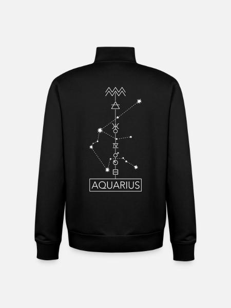 Aquarius - Wassermann Sternzeichen - weiss - Unisex Organic Zip Sweatshirt von Stanley/Stella - Schwarz