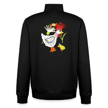 Fleurs de poulet poussin Poulet Retro Kids - Sweat zippé unisexe en coton bio Stanley/Stella - noir - Dos - AI Model Male 185 light (185cm)