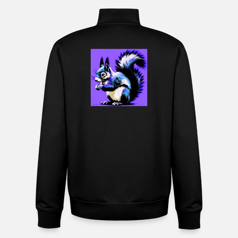 squirrel - Unisex Organic Zip Sweatshirt by Stanley/Stella - black