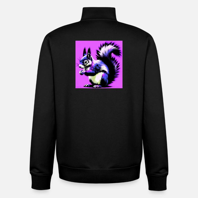 squirrel - Unisex Organic Zip Sweatshirt by Stanley/Stella - black