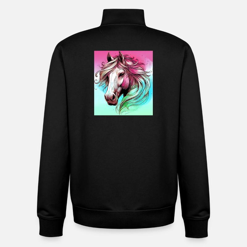 Pferd - Unisex Organic Zip Sweatshirt von Stanley/Stella - Schwarz