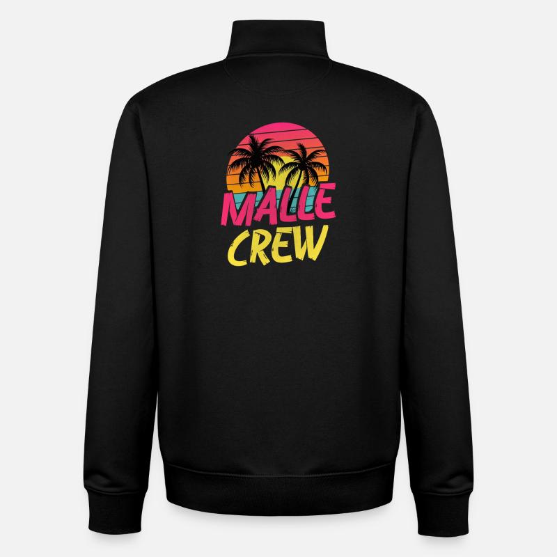 Malle Crew - Sweat zippé unisexe en coton bio Stanley/Stella - noir