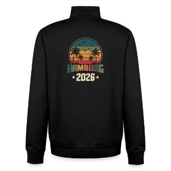 Hambourg 2026 - Sweat zippé unisexe en coton bio Stanley/Stella - noir - Dos - AI Model Male 185 light (185cm)