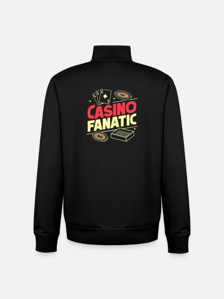Fanowski fani hazardu kasyna Fanatic Casino - Bluza unisex rozpinana z bawełny organicznej Stanley/Stella - czarny