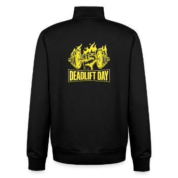 Fitness Motivation Bodybuilder Deadlift Day - Unisex Organic Zip Sweatshirt von Stanley/Stella - Schwarz - Hinten - AI Model Male 185 light (185cm)