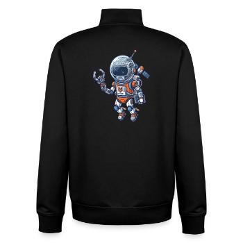Robot astronaute en combinaison bleue orange - Sweat zippé unisexe en coton bio Stanley/Stella - noir - Dos - AI Model Male 185 light (185cm)