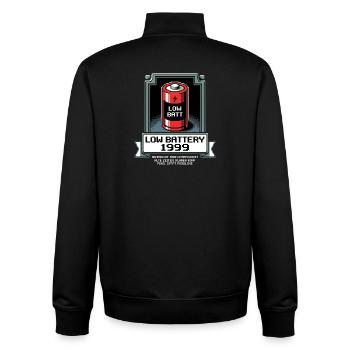 Low Battery Alte Zeiten - Unisex Organic Zip Sweatshirt von Stanley/Stella - Schwarz - Hinten - AI Model Male 185 light (185cm)