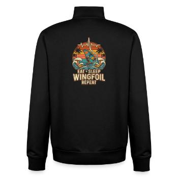 Wingfoil Leben am Meer - Unisex Organic Zip Sweatshirt von Stanley/Stella - Schwarz - Hinten - AI Model Male 185 light (185cm)