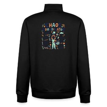Maman coordinatrice du chaos - Sweat zippé unisexe en coton bio Stanley/Stella - noir - Dos - AI Model Male 185 light (185cm)