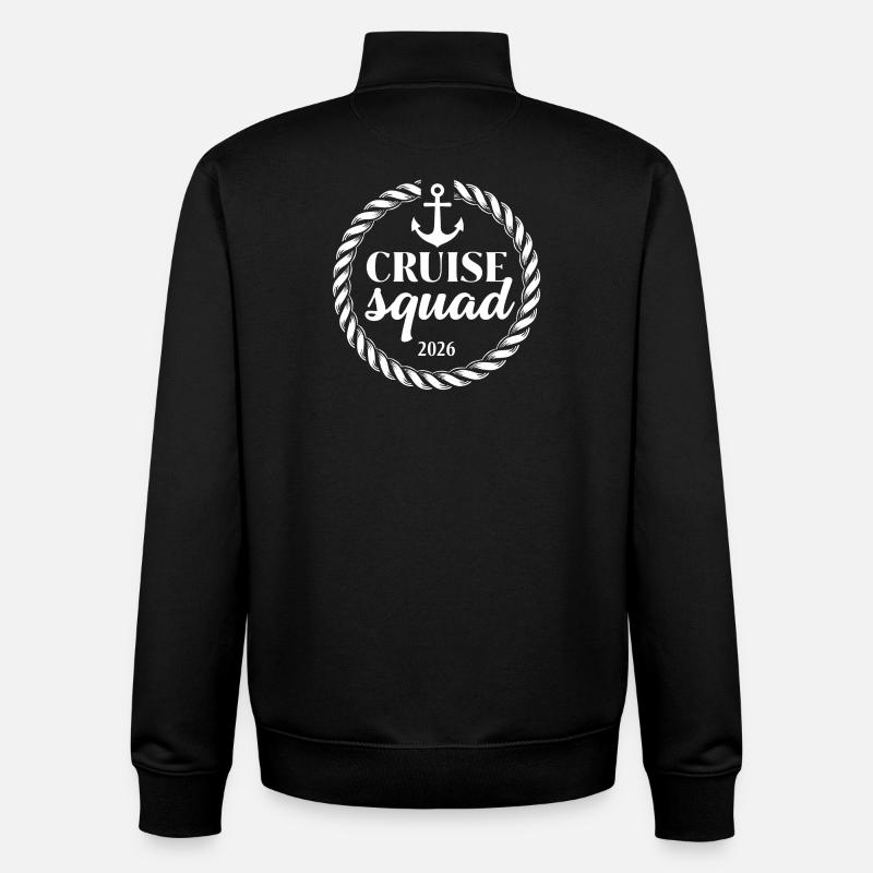 Croisière Squad Kreuzfahrt 2026 - Sweat zippé unisexe en coton bio Stanley/Stella - noir