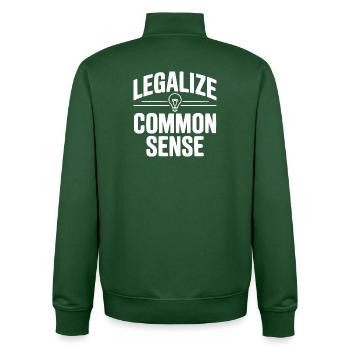 Legalize Common Sense - Unisex Organic Zip Sweatshirt by Stanley/Stella - bottle green - Back - AI Model Male 185 dark (185cm)