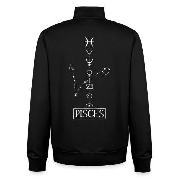 Pisces - Pisces Zodiac - white - Unisex Organic Zip Sweatshirt by Stanley/Stella - black - Back - AI Model Male 185 light (185cm)