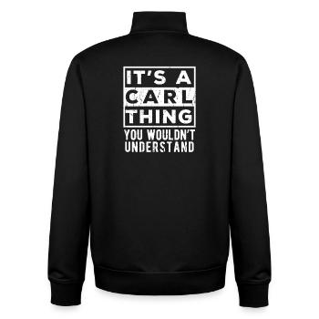 Das ist eine Carl-Sache, die du nicht verstehen würdest - Unisex Organic Zip Sweatshirt von Stanley/Stella - Schwarz - Hinten - AI Model Male 185 light (185cm)