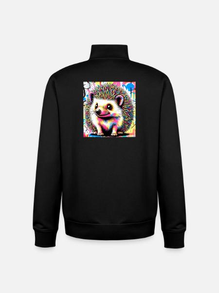 hérisson - Sweat zippé unisexe en coton bio Stanley/Stella - noir