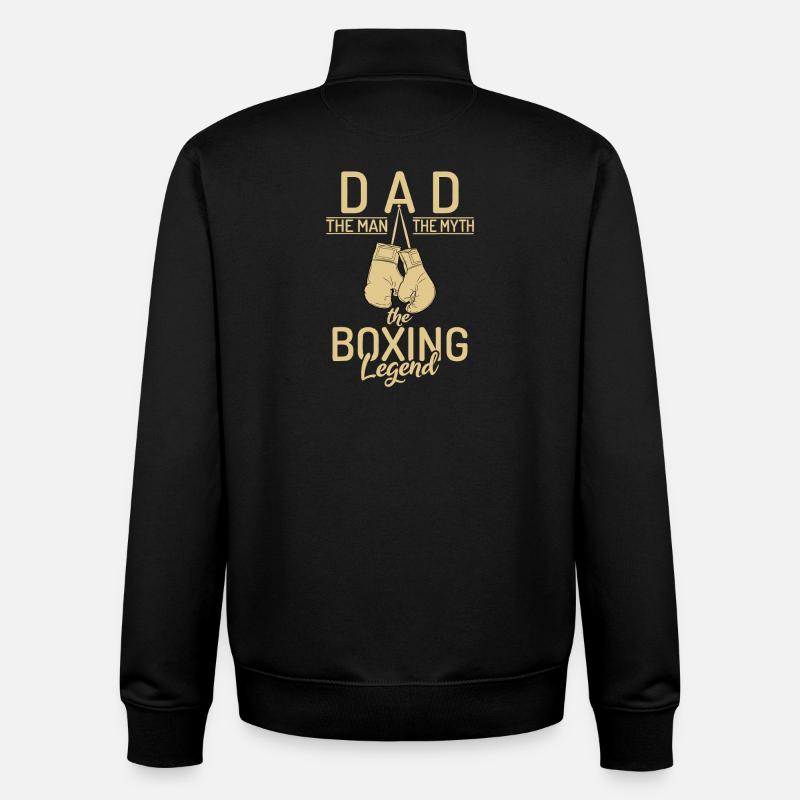 Dad Boxing Legend Tee - Unisex Organic Zip Sweatshirt by Stanley/Stella - black
